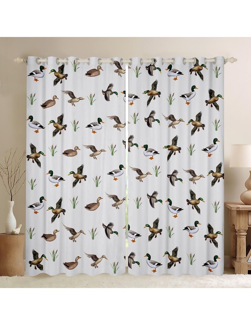 Mallard Duck Curtains 2 Panels 52 x 63 Inch